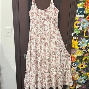 Floral Pink Sleeveless Dress
